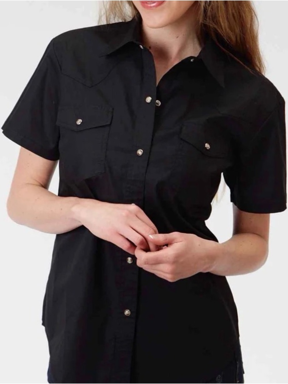 Roper Poplin Short Sleeve Snap Front Western Shirt NWT